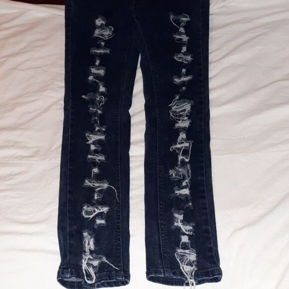 T-Rex T'Rex Denim Destroyed Dark Skinny Jeans‎ 30 - Picture 3 of 8